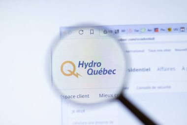 New York, ABD - 29 Eylül 2020: hydroquebec.com Hydro Quebec şirket web sitesi logosu, Illustrative Editorial.