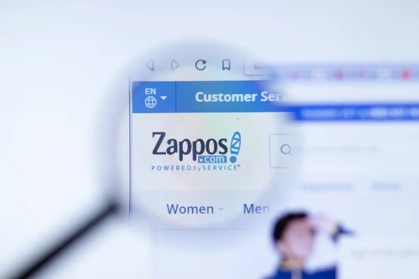 New York Usa Вересня 2020 Zappos Zappos Com Сайт Компанії — стокове фото