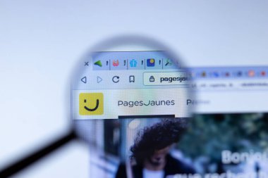 New York, ABD - 29 Eylül 2020: PagesJaunes pagesjaunes.fr şirket web sitesi ve logosu yakın, Illustrative Editorial.