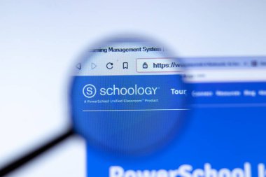 New York, ABD - 29 Eylül 2020: Schoology schoology.com şirket web sitesi logosu, Illustrative Editorial.