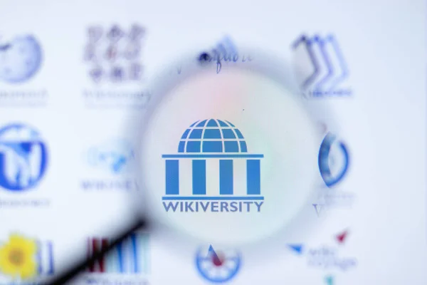 New York Usa Září 2020 Wikiversity Company Website Logo Close — Stock fotografie