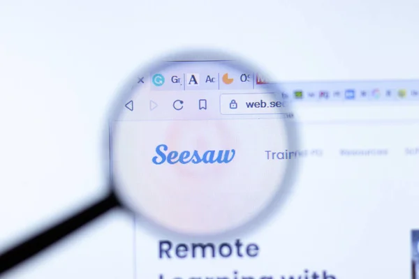 Nueva York Septiembre 2020 Seesaw Seesaw Company Website Logo Close — Foto de Stock