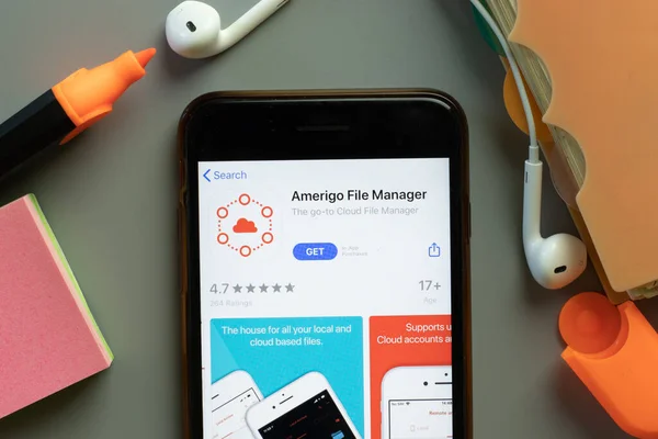 New York Usa Грудня 2020 Amerigo File Manager Ікона Мобільного — стокове фото