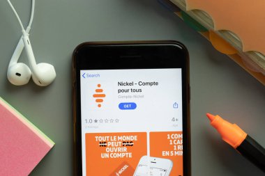 New York, ABD - 1 Aralık 2020: Telefon ekranında Nickel mobil uygulama simgesi, Illustrative Editorial.