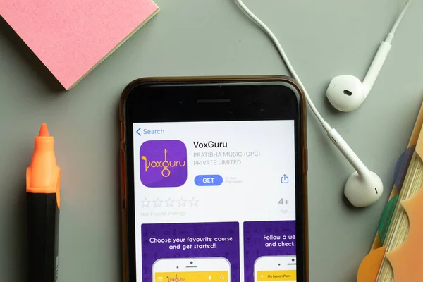 New York Usa Грудня 2020 Voxguru Mobile App Icon Phone — стокове фото