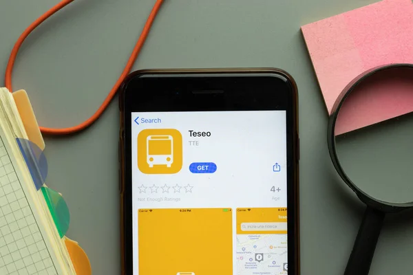 Нью Йорк Сша Декабря 2020 Года Иконка Мобильного Приложения Teseo — стоковое фото