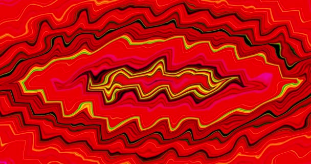 Fondo de ondas radiales rojas. Fondo abstracto de animación. Diseño de movimiento gráfico vívido — Vídeos de Stock