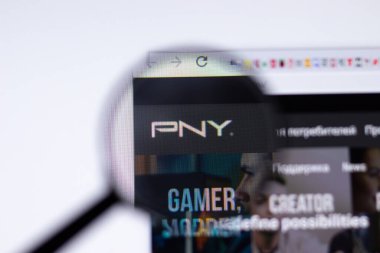 Saint Petersburg, Rusya - 28 Ocak 2021: PNY Teknolojileri web sitesi sayfası, yakın plan, İllüstrasyon Editörü