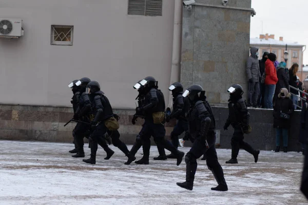 Petersburg Januar 2021 Protest Russland Frihet Navalnyj Protester Mot Putin – stockfoto