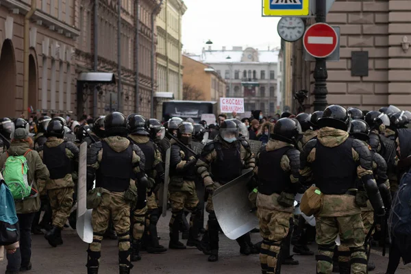 Saint Pétersbourg Russie Janvier 2021 Manifestation Russie Manifestation Navalny Libre — Photo