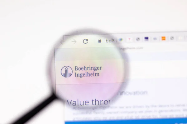 Los Ángeles Febrero 2021 Página Web Boehringer Ingelheim Logo Boehringer — Foto de Stock