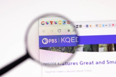 Los Angeles, ABD - 1 Şubat 2021: PBS Kamu Yayın Hizmetleri web sitesi sayfası. Ekranda Pbs.org logosu, İllüstrasyon Editörü