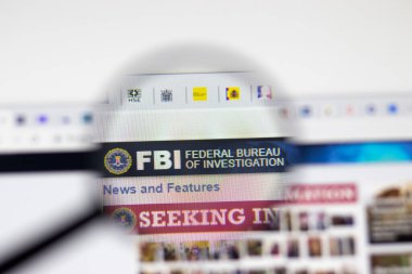 Los Angeles, ABD - 1 Şubat 2021: FBI Federal Araştırma Bürosu İnternet sitesi. Fbi.gov logosu ekranda, İllüstrasyon Editörü