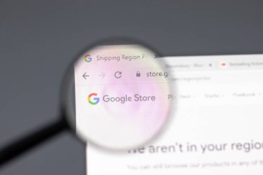 New York, ABD - 15 Şubat 2021: Google Store web sitesi şirket logosu, Illustrative Editorial