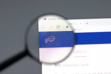 New York, ABD - 15 Şubat 2021: Buffalo Bills web sitesi şirket logosu, Illustrative Editorial