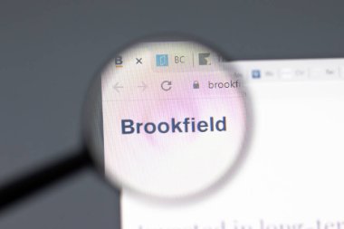 New York, ABD - 15 Şubat 2021: Brookfield Varlık Yönetimi web sitesi, şirket logosu, Illustrative Editorial