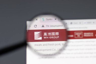 New York, ABD - 15 Şubat 2021: Smithfield Gıda WH Group web sitesi şirket logosu, Illustrative Editorial