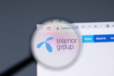 New York, ABD - 17 Şubat 2021: Telenor logosu web sitesi sayfasında, İllüstrasyon Editörü