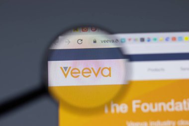 New York, ABD - 17 Şubat 2021: Veeva Systems logosu web sitesi sayfasında, Illustrative Editorial