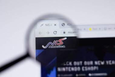 New York, USA - 17 February 2021: NIS America logo close up on website page, Illustrative Editorial