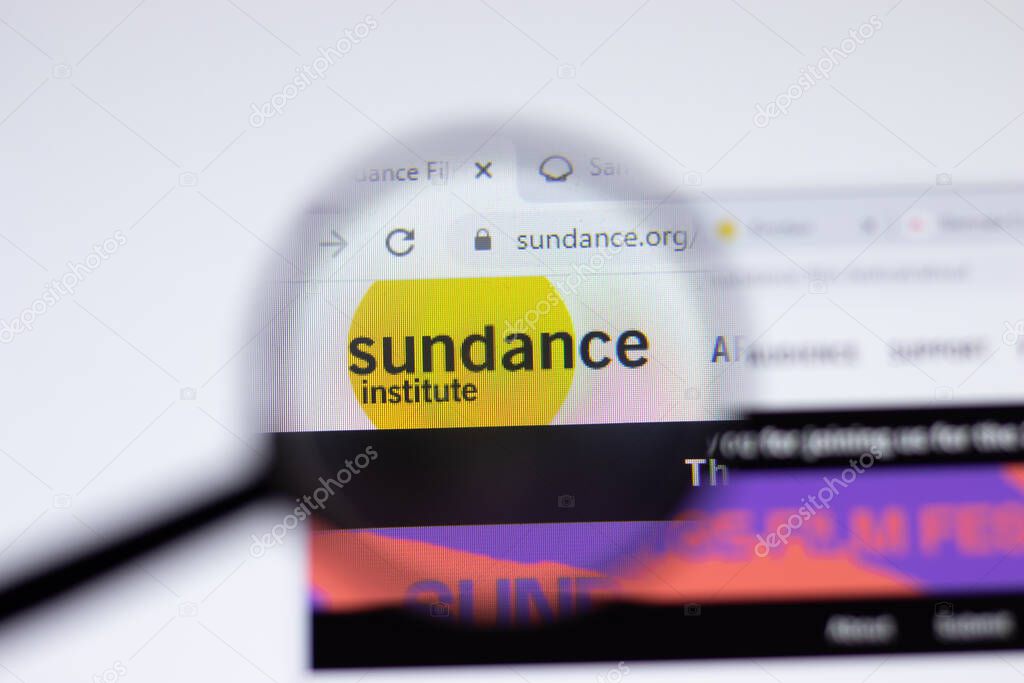 New York, USA - 17 February 2021: Sundance Institute Film Festival logo close up on website page, Illustrative Editorial