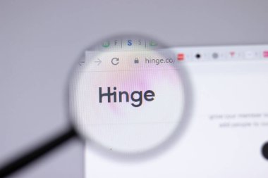 New York, ABD - 18 Mart 2021: Hinge şirket logosu web sitesi, Illustrative Editorial