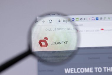 New York, ABD - 18 Mart 2021: Loginext Company logo simgesi web sitesinde, Illustrative Editorial