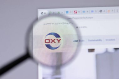 New York, ABD - 18 Mart 2021: OXY Occidental Petrol Şirketi logosu web sitesinde, Illustrative Editorial