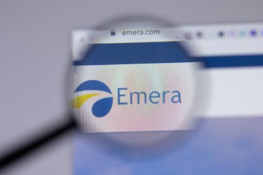 New York, ABD - 18 Mart 2021: Emera şirketi logo simgesi web sitesi, İllüstrasyon Editörü
