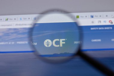 New York, ABD - 18 Mart 2021: CF Industries şirket logosu web sitesi, Illustrative Editorial