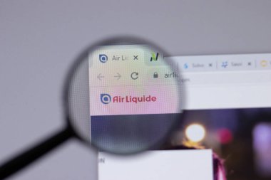 New York, ABD - 18 Mart 2021: Air Liquide şirketi logosu web sitesinde, Illustrative Editorial