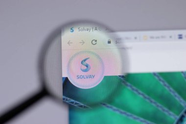 New York, ABD - 18 Mart 2021: Solvay şirket logosu web sitesi, Illustrative Editorial