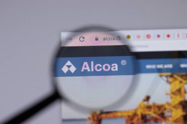 New York, ABD - 18 Mart 2021: Alcoa Company logo simgesi web sitesinde, Illustrative Editorial