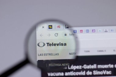 New York, ABD - 18 Mart 2021: Televisa Company logo ikonu web sitesi, Illustrative Editorial