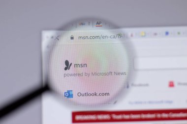 New York, ABD - 18 Mart 2021: MSN şirket logosu web sitesi, Illustrative Editorial