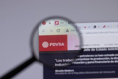New York, ABD - 18 Mart 2021: PDVSA şirket logosu web sitesinde, Illustrative Editorial