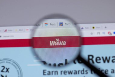 New York, ABD - 18 Mart 2021: Wawa Şirketi logo simgesi web sitesi, Illustrative Editorial