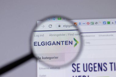 New York, ABD - 18 Mart 2021: Elgiganten şirket logosu web sitesi, Illustrative Editorial