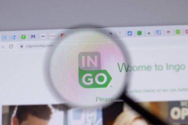 New York, ABD - 18 Mart 2021: Ingo Şirketi logo simgesi web sitesi, Illustrative Editorial