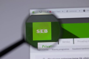 New York, ABD - 18 Mart 2021: SEB bankacılık şirketi logosu web sitesinde, Illustrative Editorial