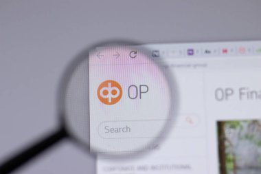 New York, ABD - 18 Mart 2021: OP Financial Group şirket logosu web sitesi, Illustrative Editorial