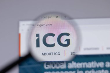 New York, ABD - 18 Mart 2021: ICG Intermediate Capital Group şirket logosu web sitesi, Illustrative Editorial