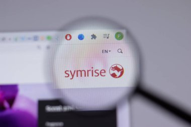 New York, ABD - 18 Mart 2021: Symrise Company logo simgesi web sitesinde, Illustrative Editorial