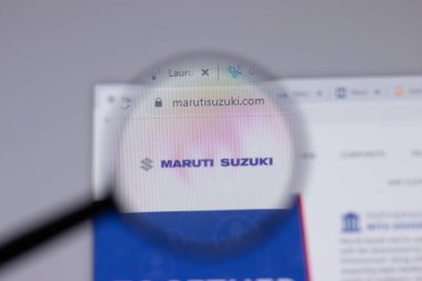 New York, ABD - 18 Mart 2021: Maruti Suzuki şirket logosu web sitesi, Illustrative Editorial