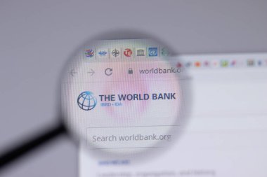 New York, ABD - 18 Mart 2021: Dünya Bankası şirket logosu web sitesi, Illustrative Editorial