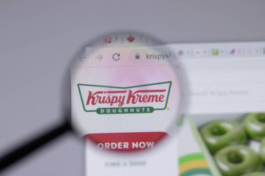 New York, USA - 18 March 2021: Krispy Kreme company logo icon on website, Illustrative Editorial clipart