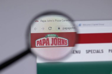 New York, ABD - 18 Mart 2021: Papa Johns Pizza Şirketi logosu web sitesinde, Illustrative Editorial