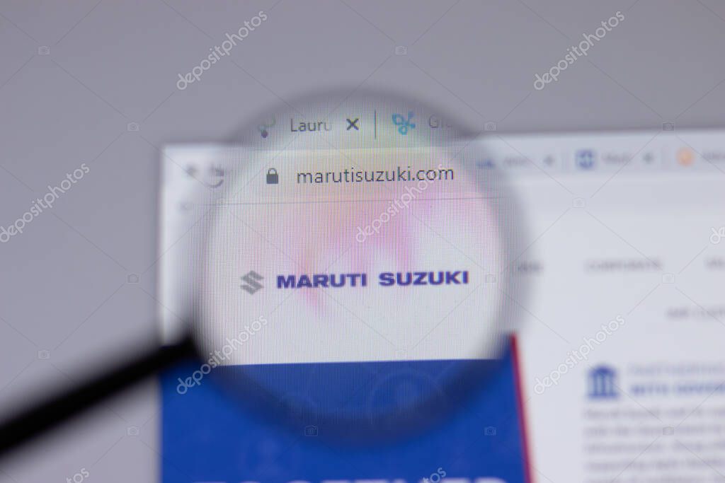 New York, USA - 18 March 2021: Maruti Suzuki company logo icon on website, Illustrative Editorial