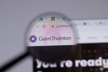 New York, ABD - 18 Mart 2021: Grant Thornton Şirketi logo simgesi web sitesi, Illustrative Editorial