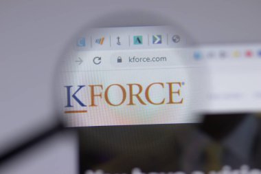 New York, ABD - 18 Mart 2021: Kforce şirketinin logo simgesi web sitesinde, İllüstrasyon Editörü